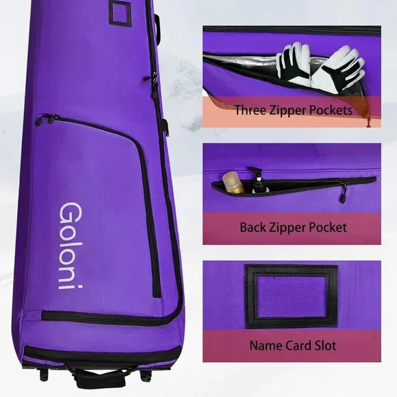 Ski Bag with Wheels - Fits 2 Pairs Skis (190cm)
